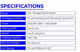 Nitrogen Band Sealer Machine