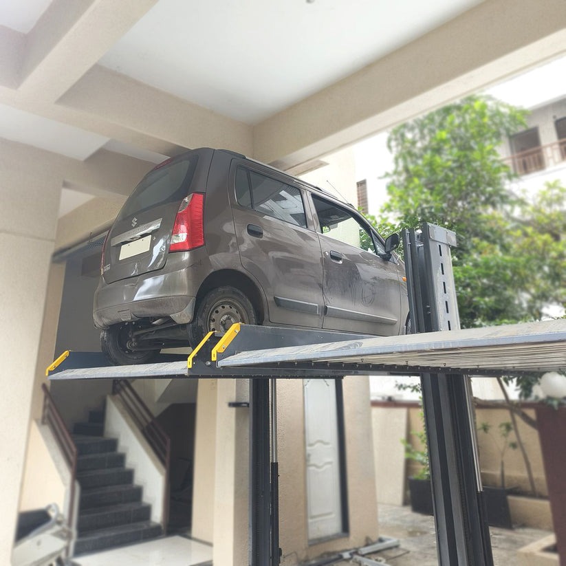 2 Pole Hydraulic Stack Car Parking( White - Qty 1-5 No. )