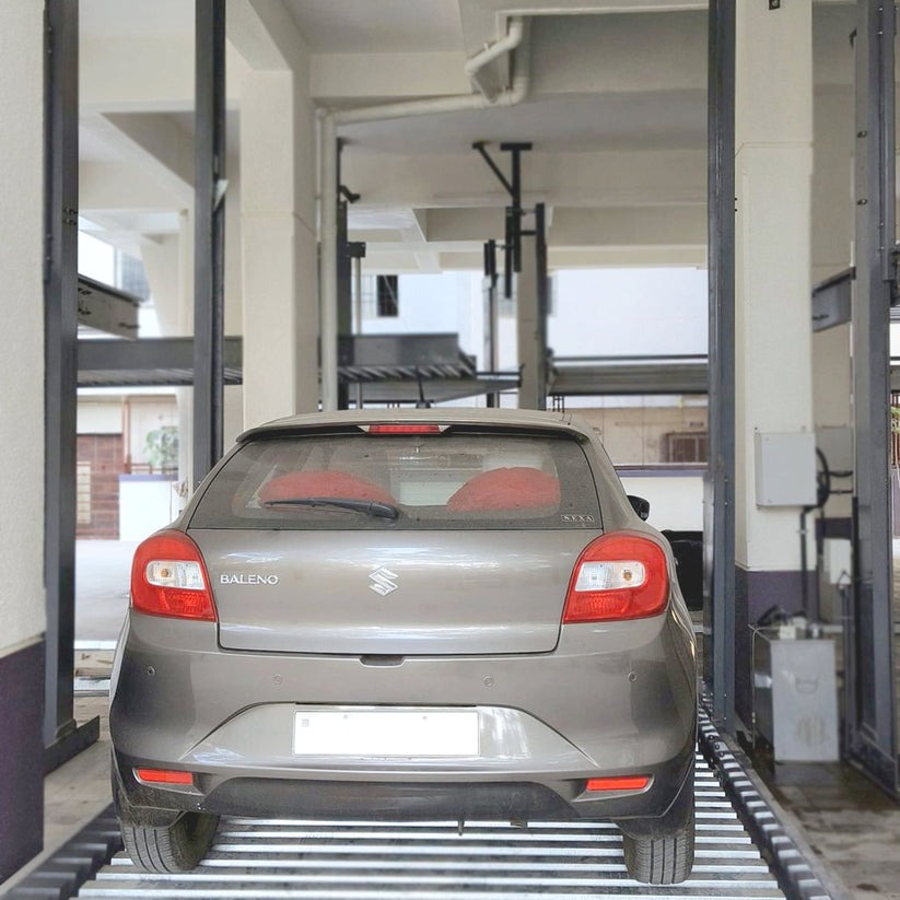 2 Pole Hydraulic Stack Car Parking( White - Qty 1-5 No. )