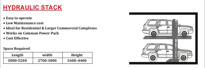 2 Pole Hydraulic Stack Car Parking( White - Qty 1-5 No. )