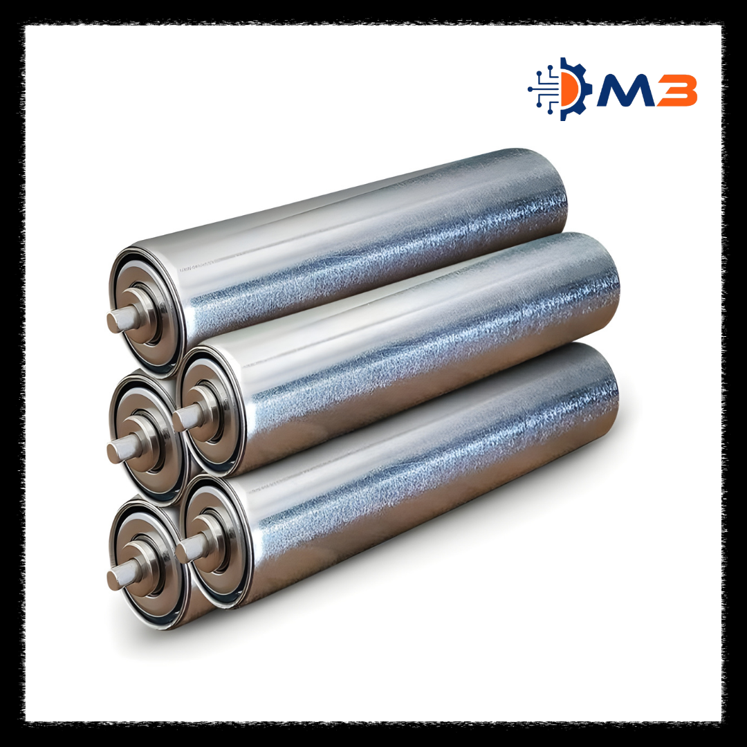 MS Galvanised Un-powered Rollers 80 Diameter Brand M3T (Set of 5 Rollers )